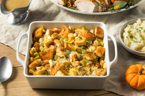 istock Homemade Bread Stuffing for Thanksgiving Dinner 1056921716