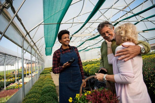 istock Contactless payment in garden center 1056921984