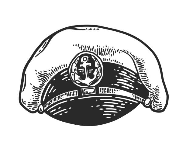 illustrations, cliparts, dessins animés et icônes de gravure de chapeau de capitaine - military rank badge marines