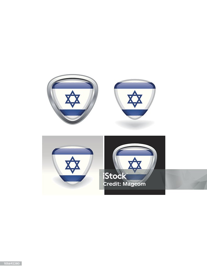 Israelische Flagge Und Wappen Stock Vektor Art Und Mehr Bilder Von Abzeichen - Abzeichen, Asien