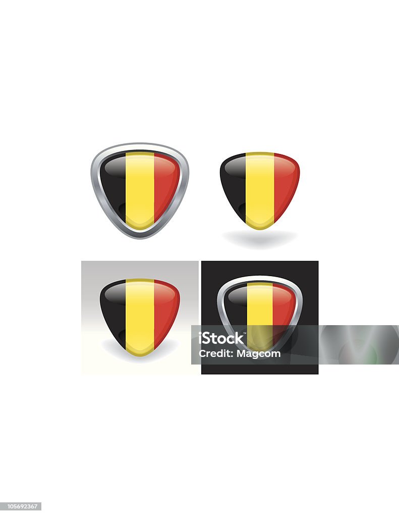 Stemma con bandiera belga - arte vettoriale royalty-free di Badge