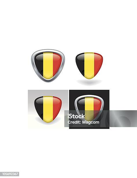 Stemma Con Bandiera Belga - Immagini vettoriali stock e altre immagini di Badge - Badge, Bandiera, Bandiera del Belgio