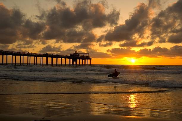 istock Surfer Ending the Day at Sunset in La Jolla California 105692761