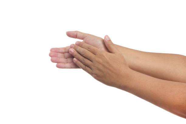 istock Beautiful female hand applause gesture. 1056929694
