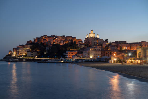istock Italian Riviera, Imperia by night 1056937854