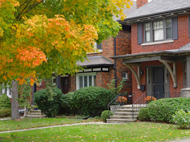istock fall scene in residential district with mature trees 1056939214