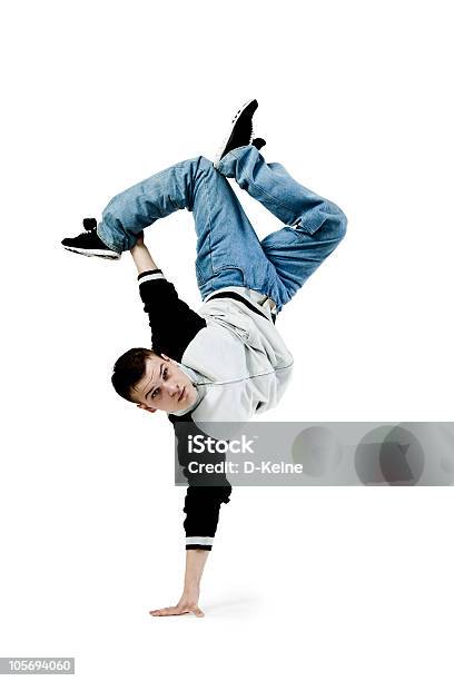 Breakdance - Fotografie stock e altre immagini di Breakdance - Breakdance, Sfondo bianco, Tipo di danza