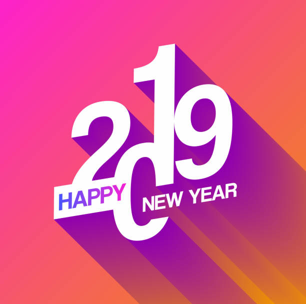 Happy New Year 2019 Background for your Christmas Abstract gradient Happy New Year 2019 Background for your Christmas. EPS 10 vector illustration, contains transparencies. High resolution jpeg file included. 2019 stock illustrations