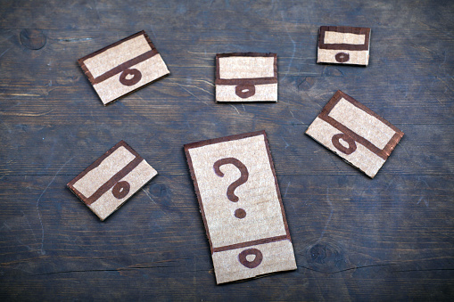 Paper Drawing Device Question Mark Sharp Table Stock Photo - Download ...
