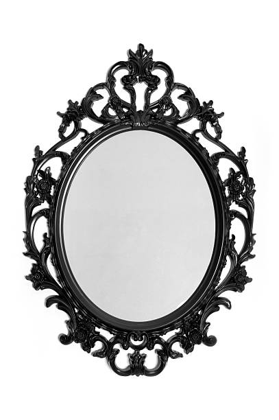 istock Isolated image of vintage black mirror 105696532