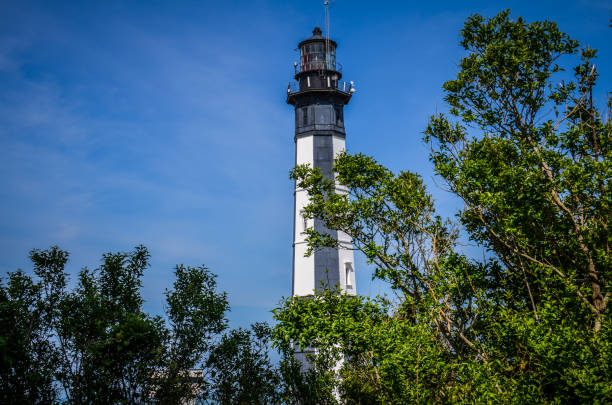 Sun setting over the lighthouse at St Marks National Park in Northern Florida