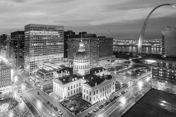 istock St. Louis downtown city skyline at twilight. 1056971472