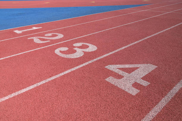 istock Track and Field Race Track Lanes 1056972424