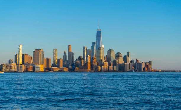 istock Manhattan Skyline from New Jersey at twilight time 1056977884