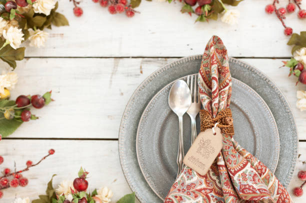 istock Thanksgiving autumn holiday dining place setting 1056982540
