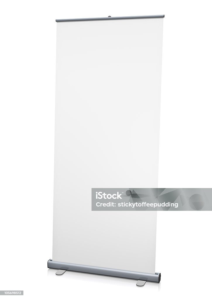 Campo roll-up o banner roll-up su sfondo bianco - Foto stock royalty-free di Banner roll-up