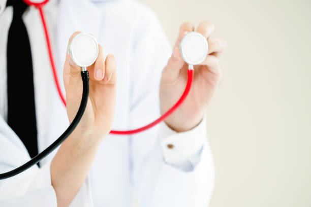 istock Close up shot - doctors point stethoscope at space 1056990136