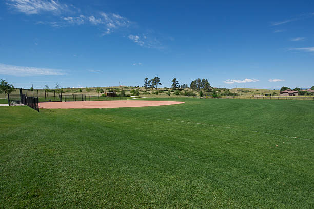 istock Baseball field shot from outfield 105700282