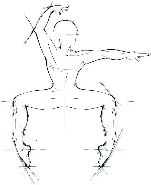 Vector illustration of Ballet dancer Avant-garde