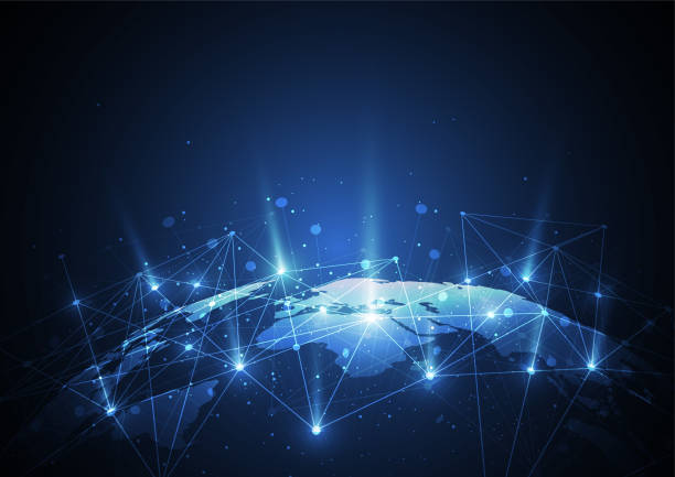 istock Global network connection. World map point and line composition concept of global business. Vector Illustration 1057018078