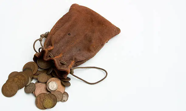 A spilt purse of old coins