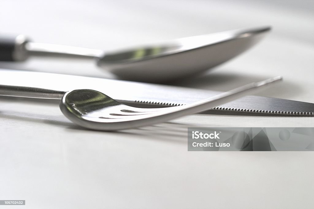 Fourchette, couteau et cuillère & - Photo de Acier libre de droits