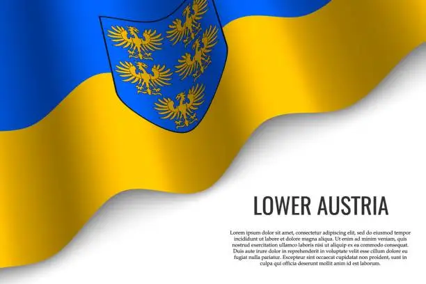 Vector illustration of waving flag of region Austria