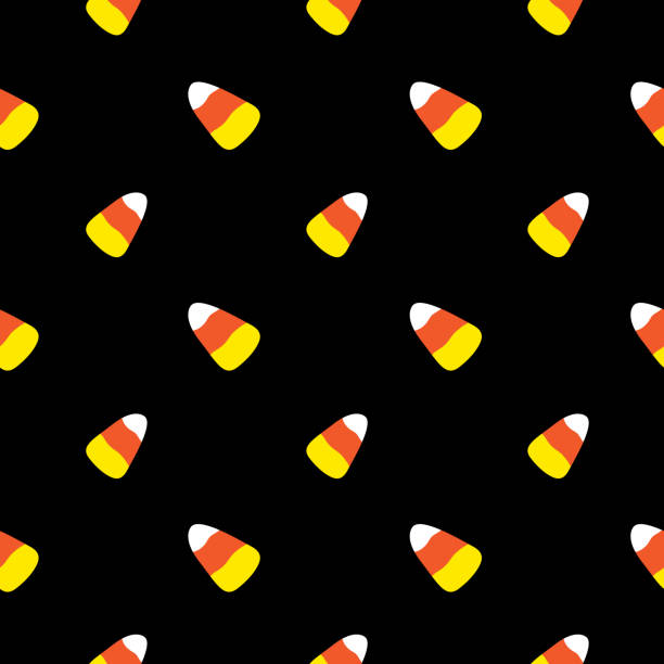 ilustrações, clipart, desenhos animados e ícones de milho doce doces de halloween padrão sem emenda - halloween candy candy corn backgrounds