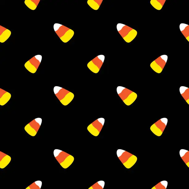 Vector illustration of Candy Corn Halloween Candy Seamless Pattern