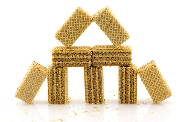istock Sweet wafer building, isolated 105703492