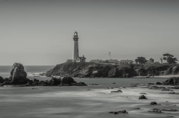 istock Black and White of Pigeon Point Lighthouse 1057041060