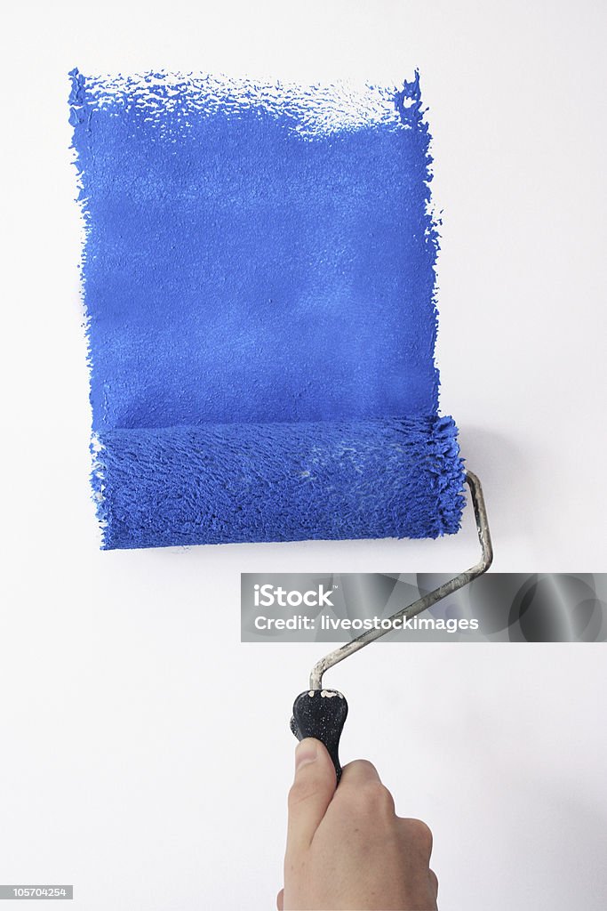 Pintura azul - Foto de stock de Agarrar royalty-free