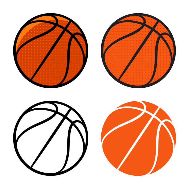 ilustraciones, imágenes clip art, dibujos animados e iconos de stock de baloncesto 003 - baloncesto