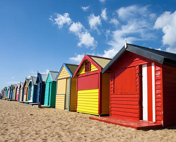 istock Colored Cabins along the Beach, Melbourne, Australia 105705569