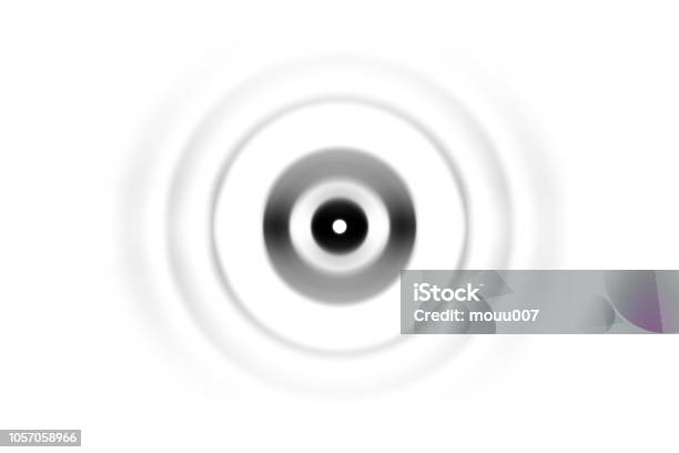 Abstract Black Circle Sound Waves Oscillating On White Background Stock Photo - Download Image Now