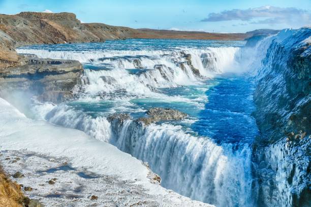 gulfoss - gullfoss falls imagens e fotografias de stock