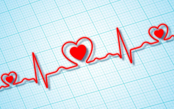 electrocardiograma y corazón de fondo (concepto de salud) - blood cardiologist color image nobody fotografías e imágenes de stock