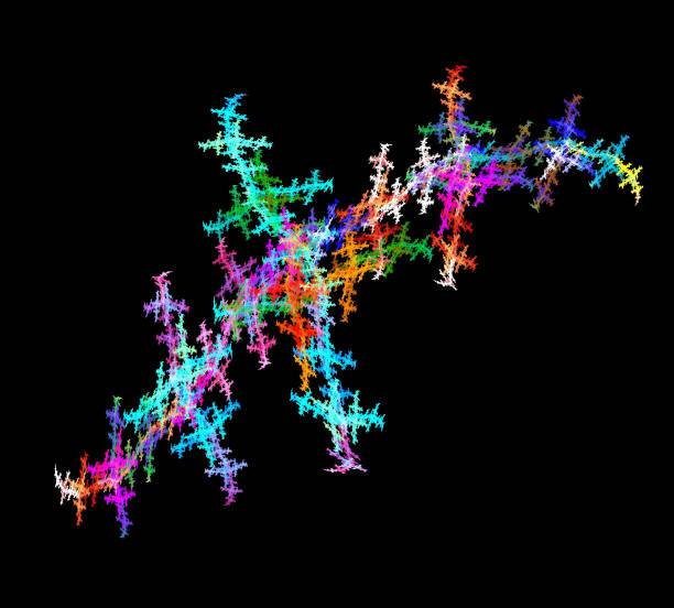 istock image of one Digital Fractal on Black Color 1057083278