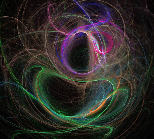 istock image of one Digital Fractal on Black Color 1057084954