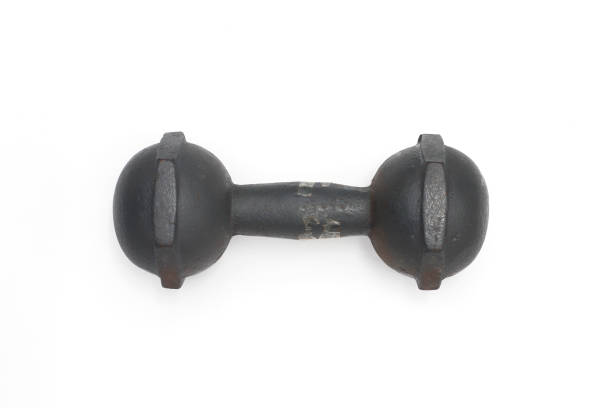 istock dumbbell, white background, exercise to lower the upper arm. Close other views. illustration 1057087798