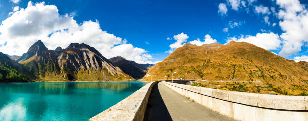 istock Dam of Morasco lake, panorama 1057090378