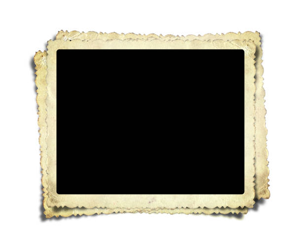 Blank old picture frame textured isolated on white background (clipping path)