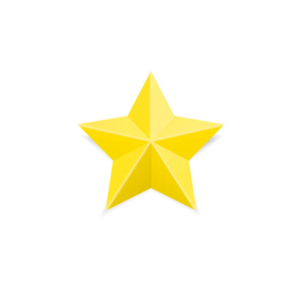 istock Golden rating star. Yellow first place achieve sign. 1057098104