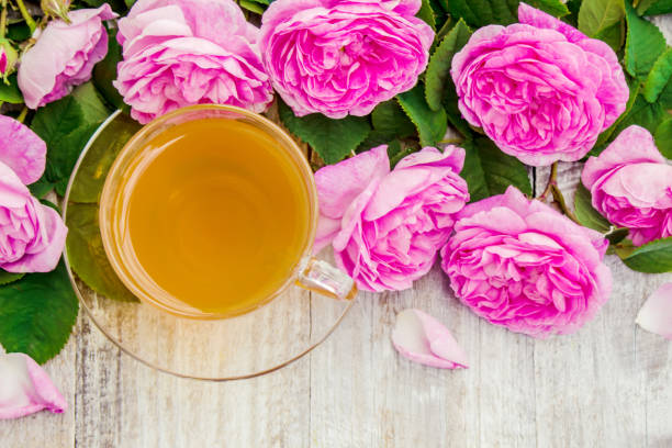 чай, чай роза, роза, селективный фокус. природа. - tea rose tea crop scented стоковые фото и изображения