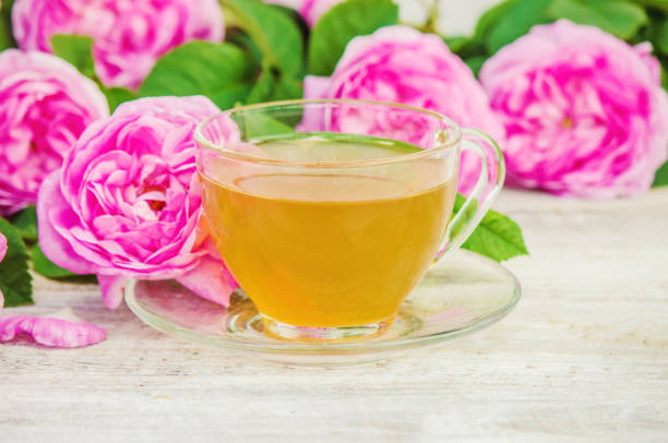 чай, чай роза, роза, селективный фокус. природа. - tea rose tea crop scented стоковые фото и изображения