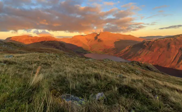 Scafell Pike, Scafell, Wast Water, Wasdale view from Middle Fell