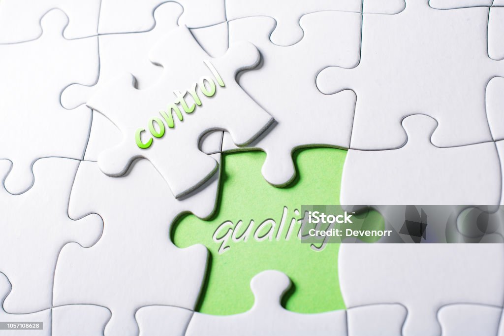 The Words Quality And Control In Missing Piece Jigsaw Puzzle The Words Quality And Control In A Missing Piece Jigsaw Puzzle Not Found - Error Message Stock Photo