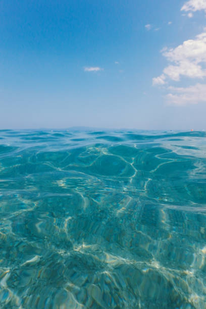 istock Sea wave close up, low angle view water background 1057110812