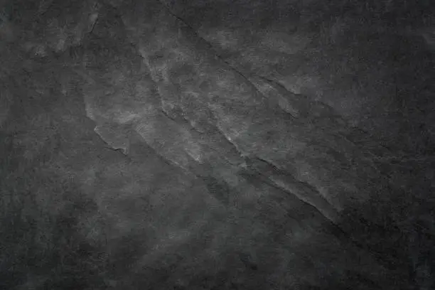 Photo of Black Slate Texture Background - Stone - Grunge Texture