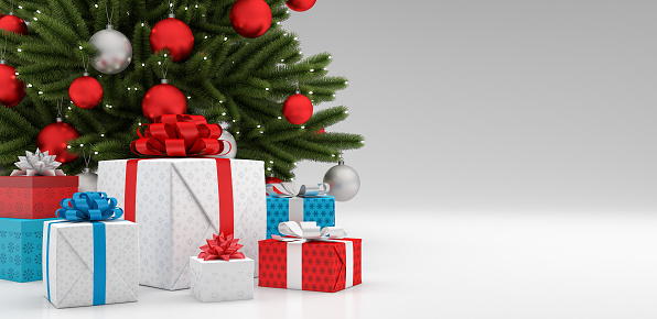Holidays, Presents, New year, Christmas and Celebration concept 3d render 3d illustration